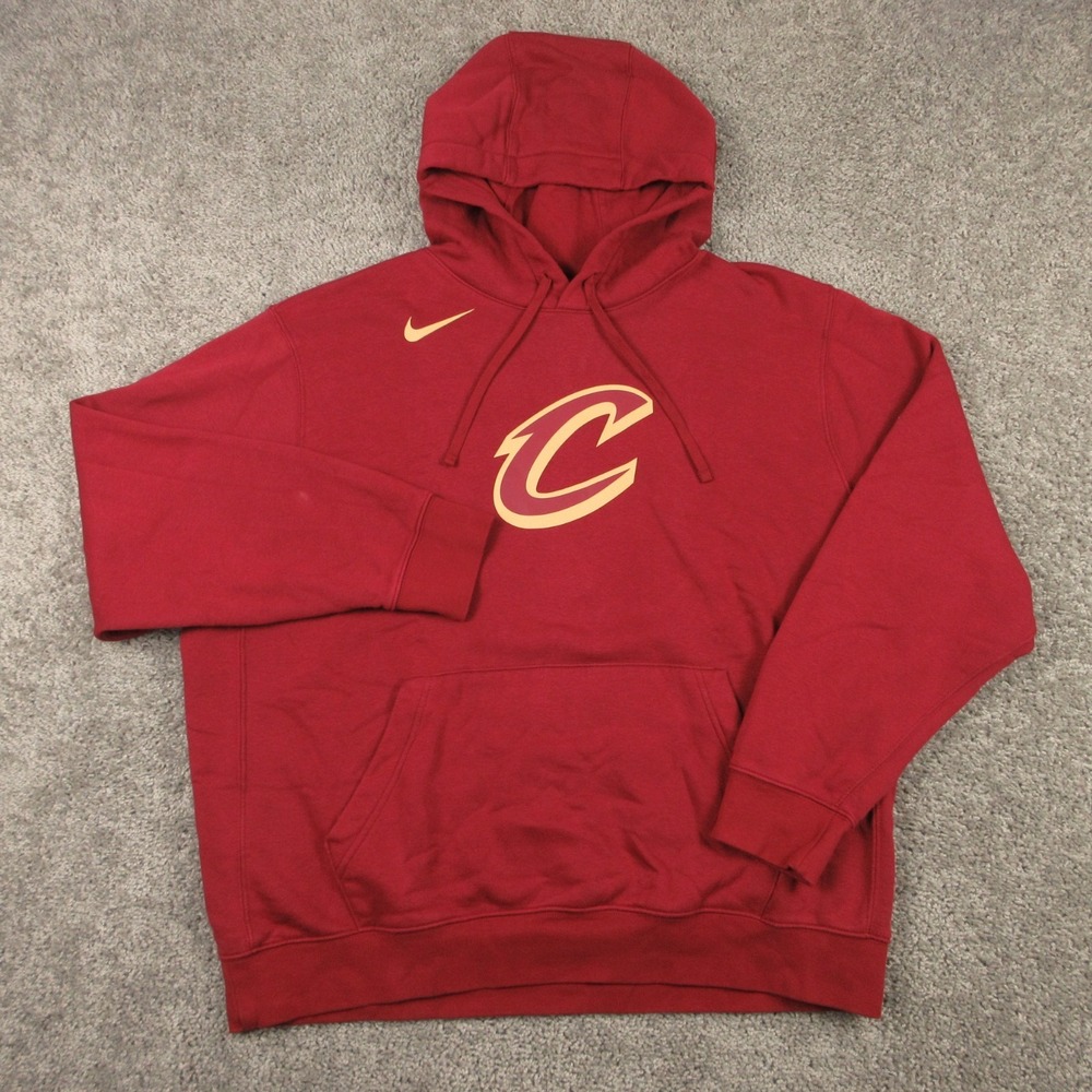 Cleveland Cavaliers Sweater Mens XL Red Hoodie Sweatshirt Nike Fleece Basketball